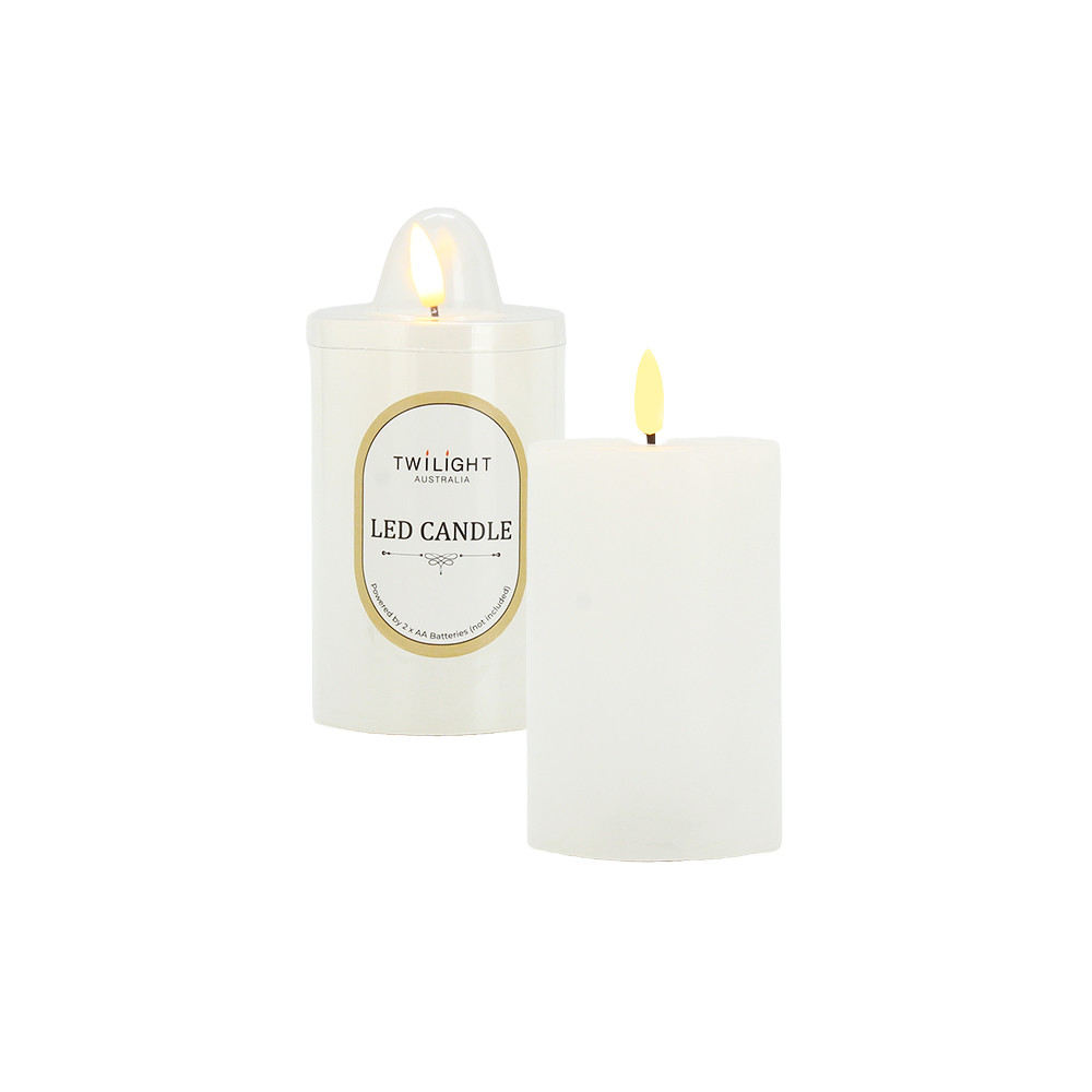 Candle LED 7.6x12cm - White (12/24)