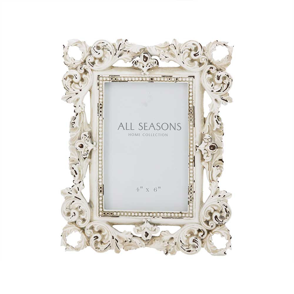 PhotoFrameAntiqueStyle4x6InchWhite(1/16)