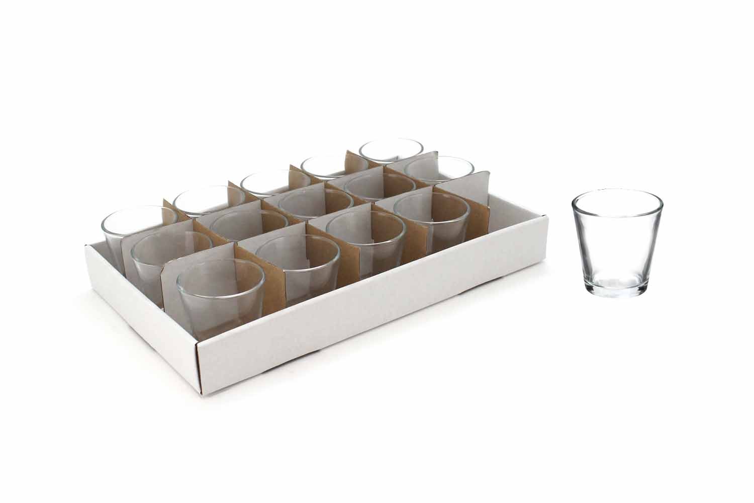 Glass Cup 6.5x6.5x6.5cm - Clear (15/90)