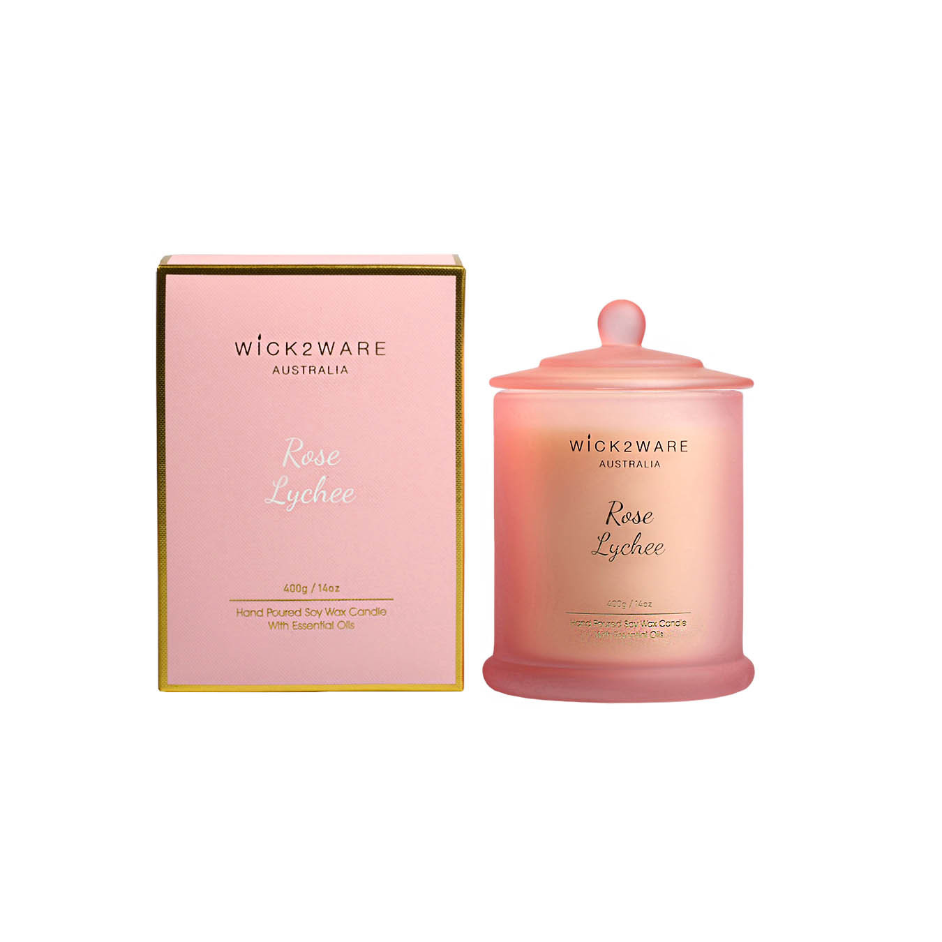 Candle Jar w/Box400gRoseLychee-Pink(1/6)