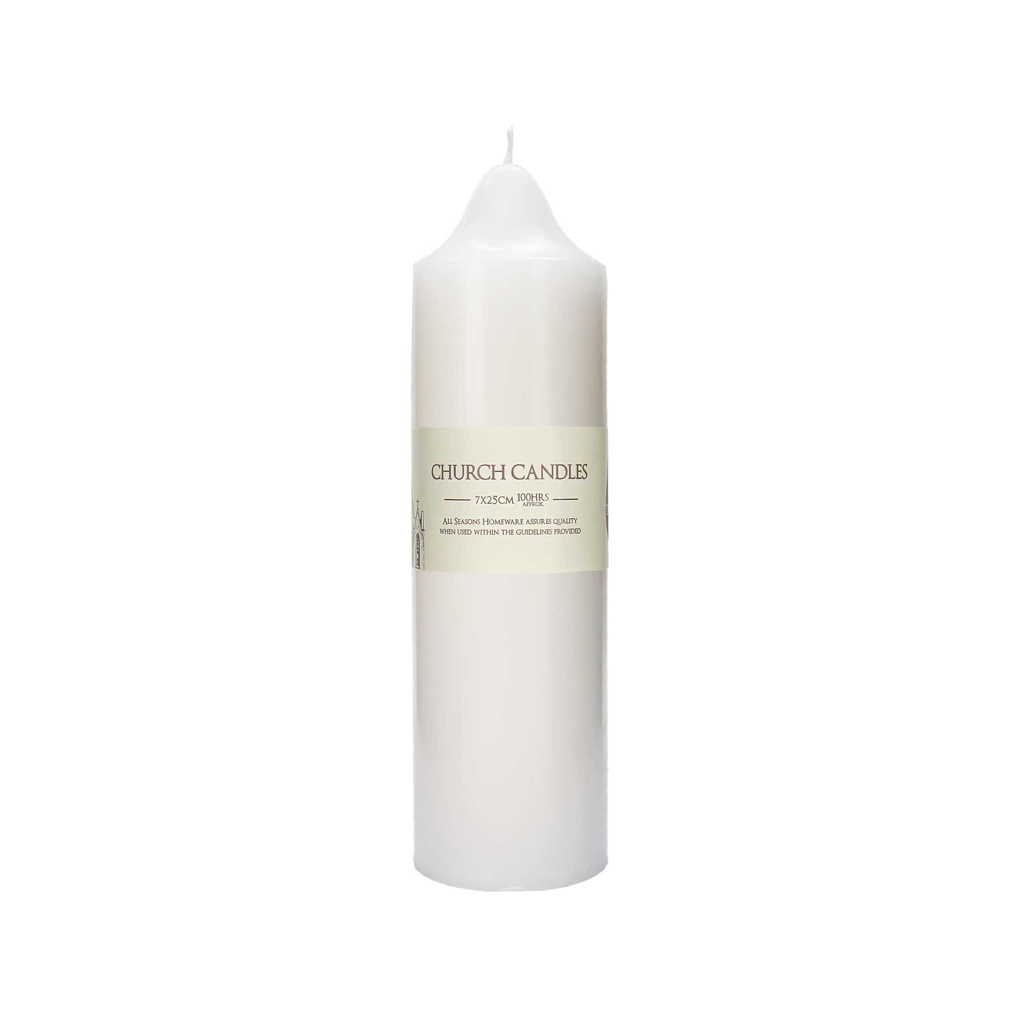 Candle Pillar 7x25cmH - White (12/12)