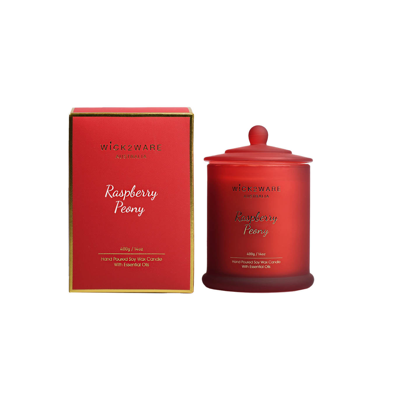 Candle Jarw/Box400gRaspberryPeonyRd(1/6)
