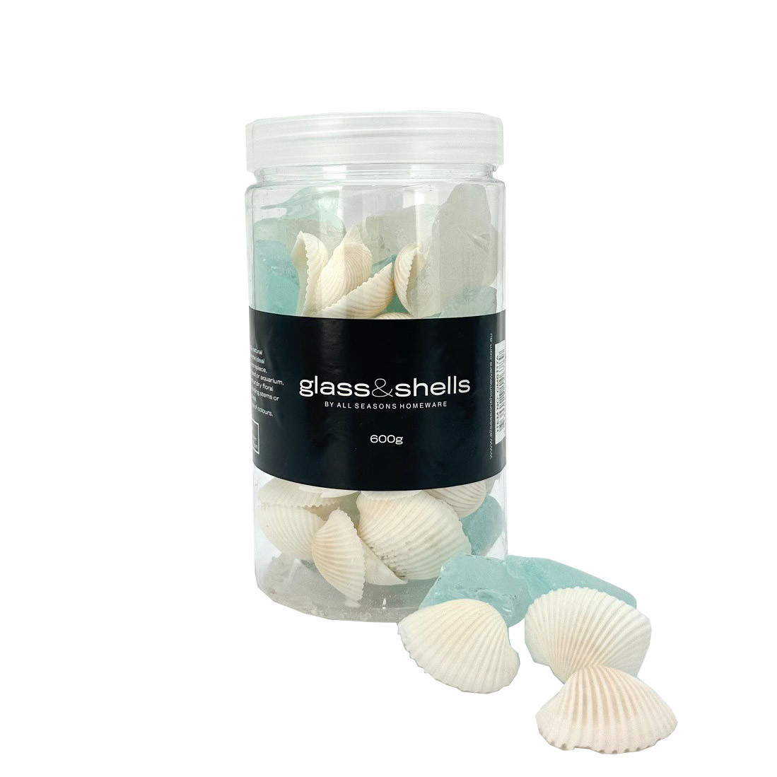 Sea Glass&Shells600gWht&Turquoise(12/12)
