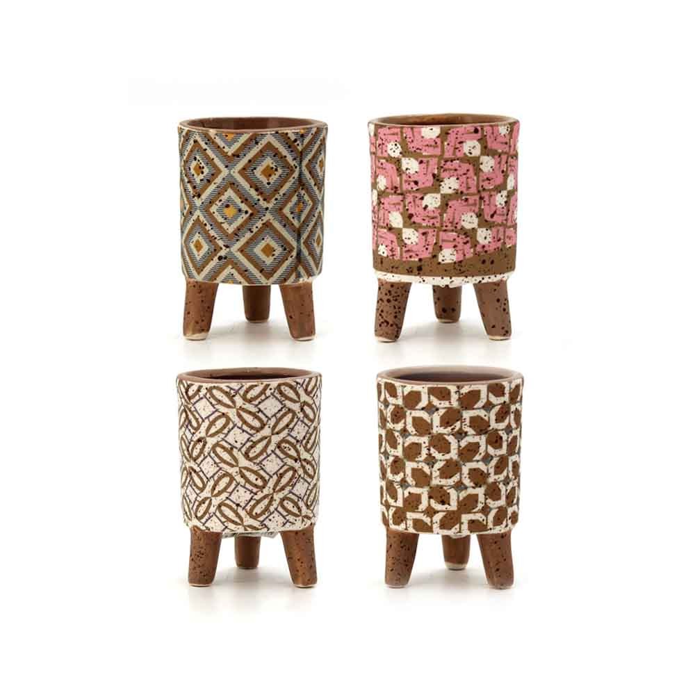 Planter FlowerW/Feet7x7x9.2cm (12/48)