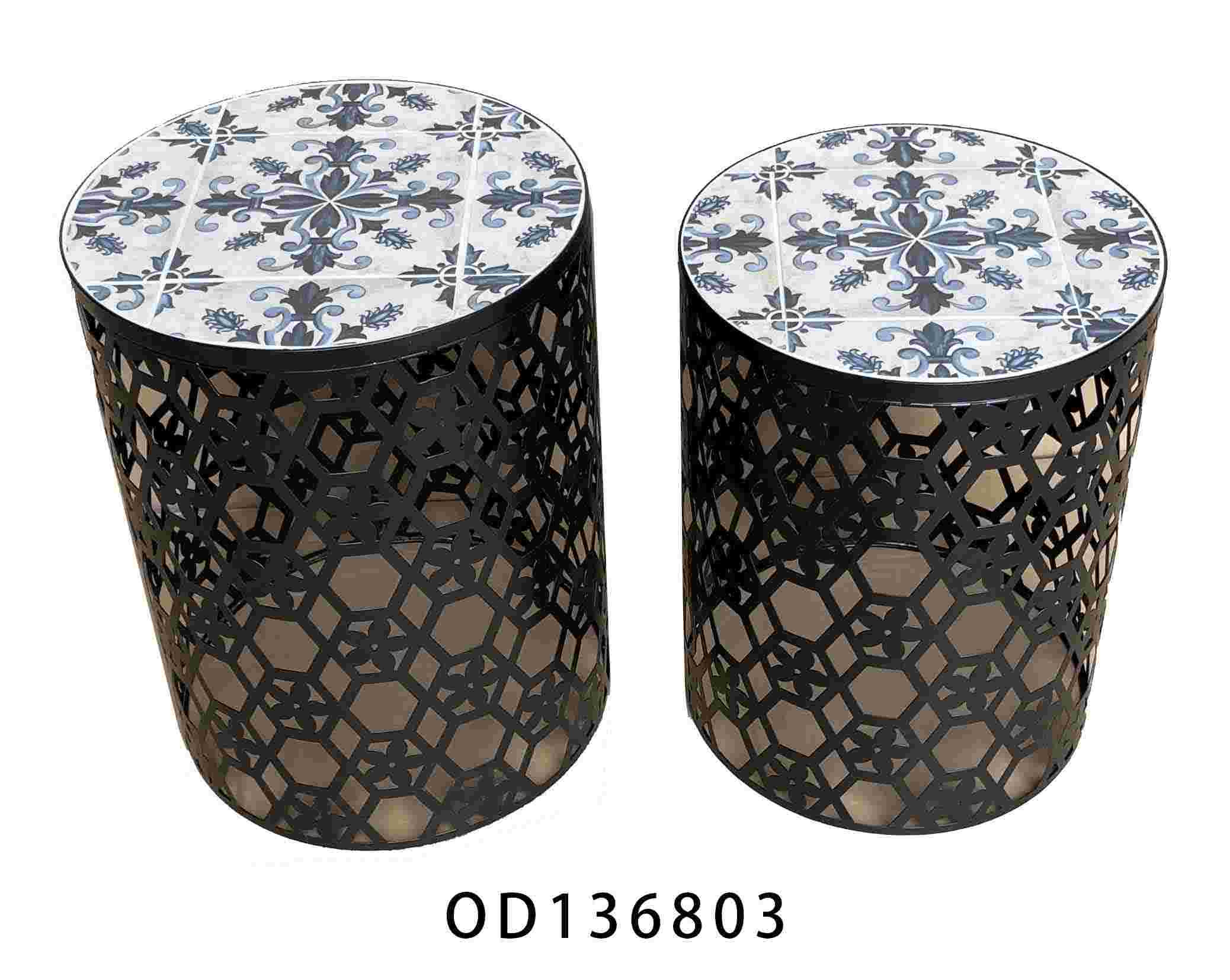 Mosaic Stools S/2 38x38x50cm (1/1)