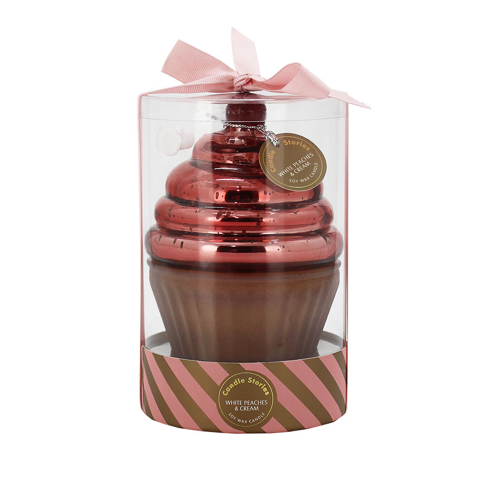 Candle Cup Cake w/PVC WtPeachCream(6/6)