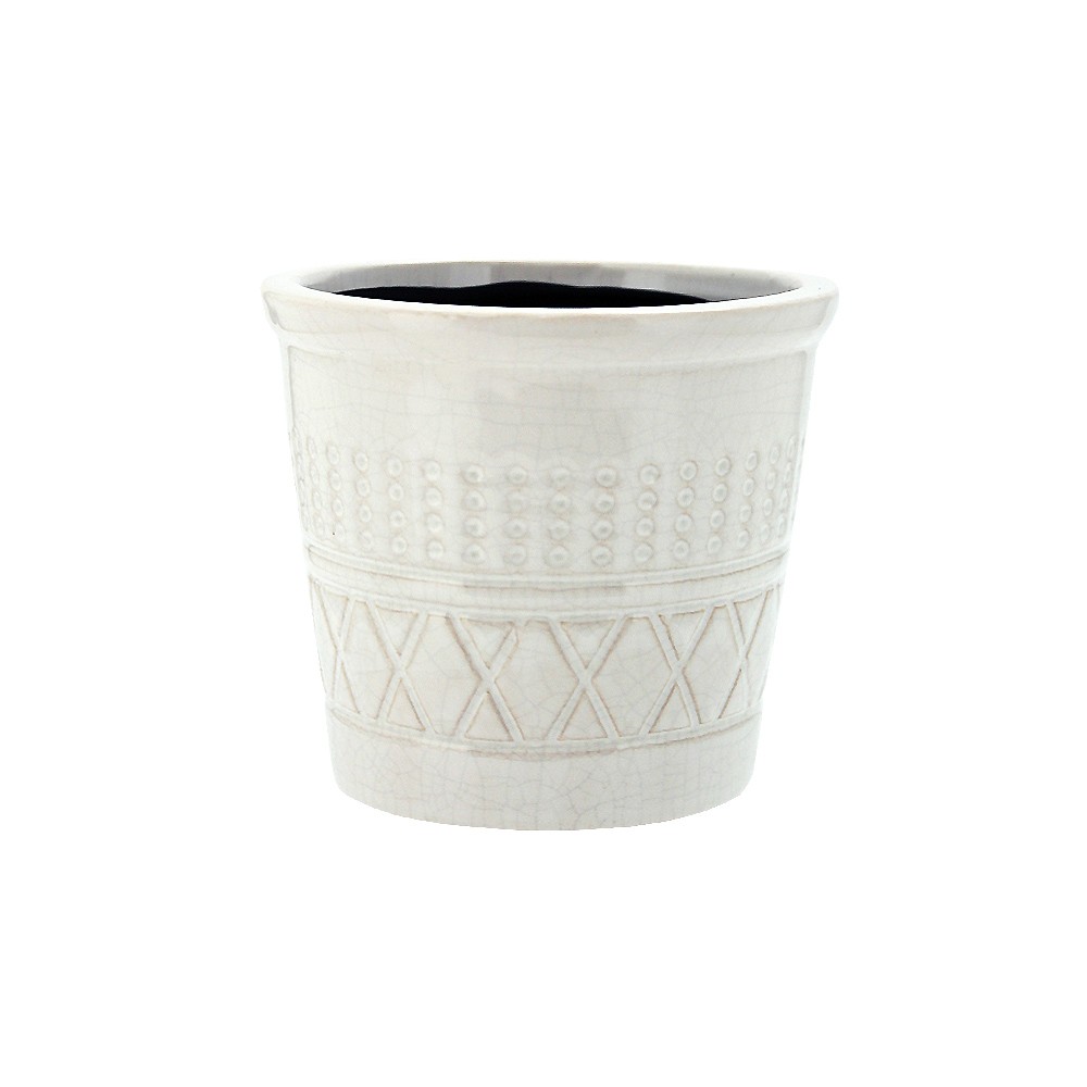Planter Geometry 14x12.5cmH-White(12/12)