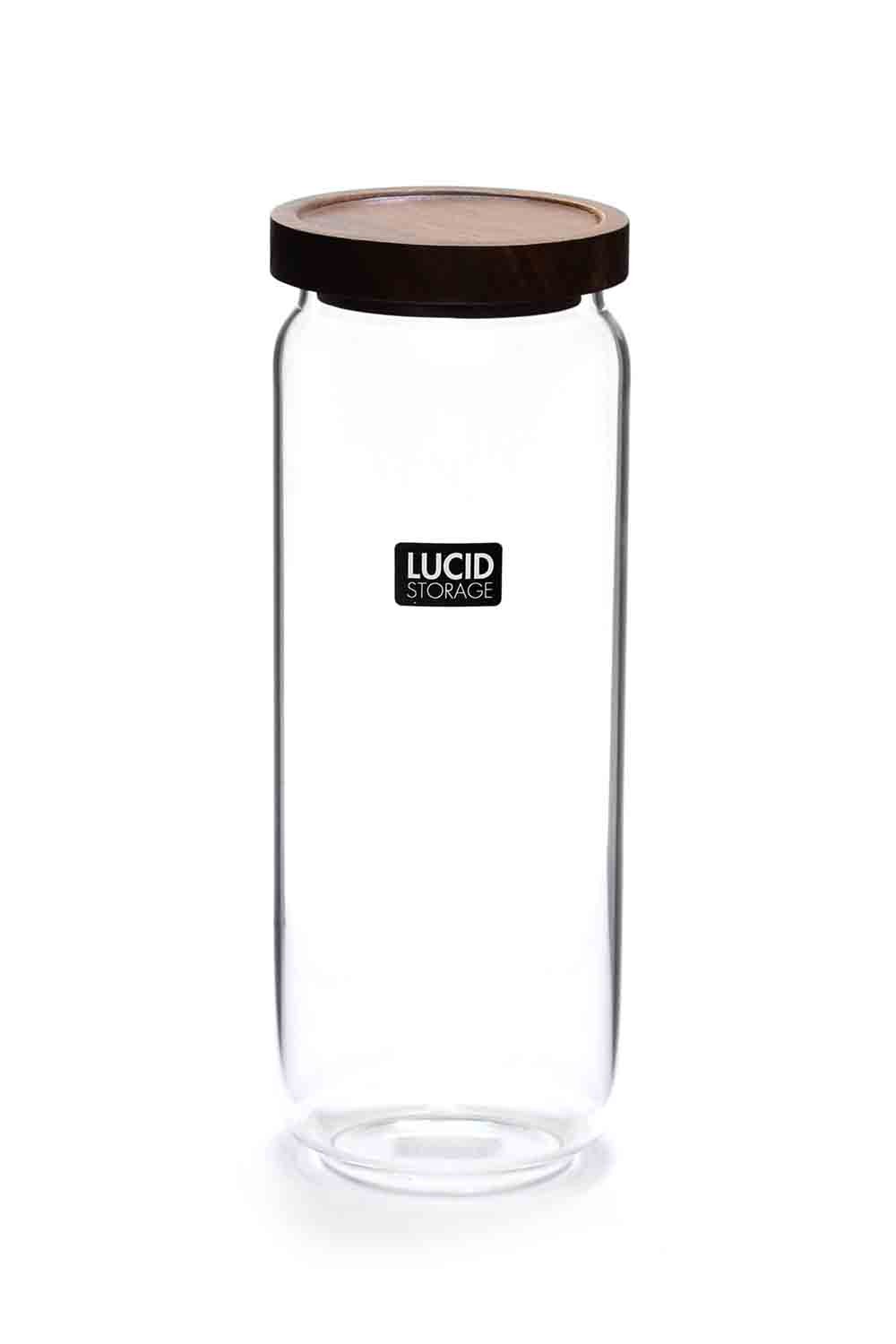 Glass Jar Wood Lid 1300ml 9x25cm (12/12)