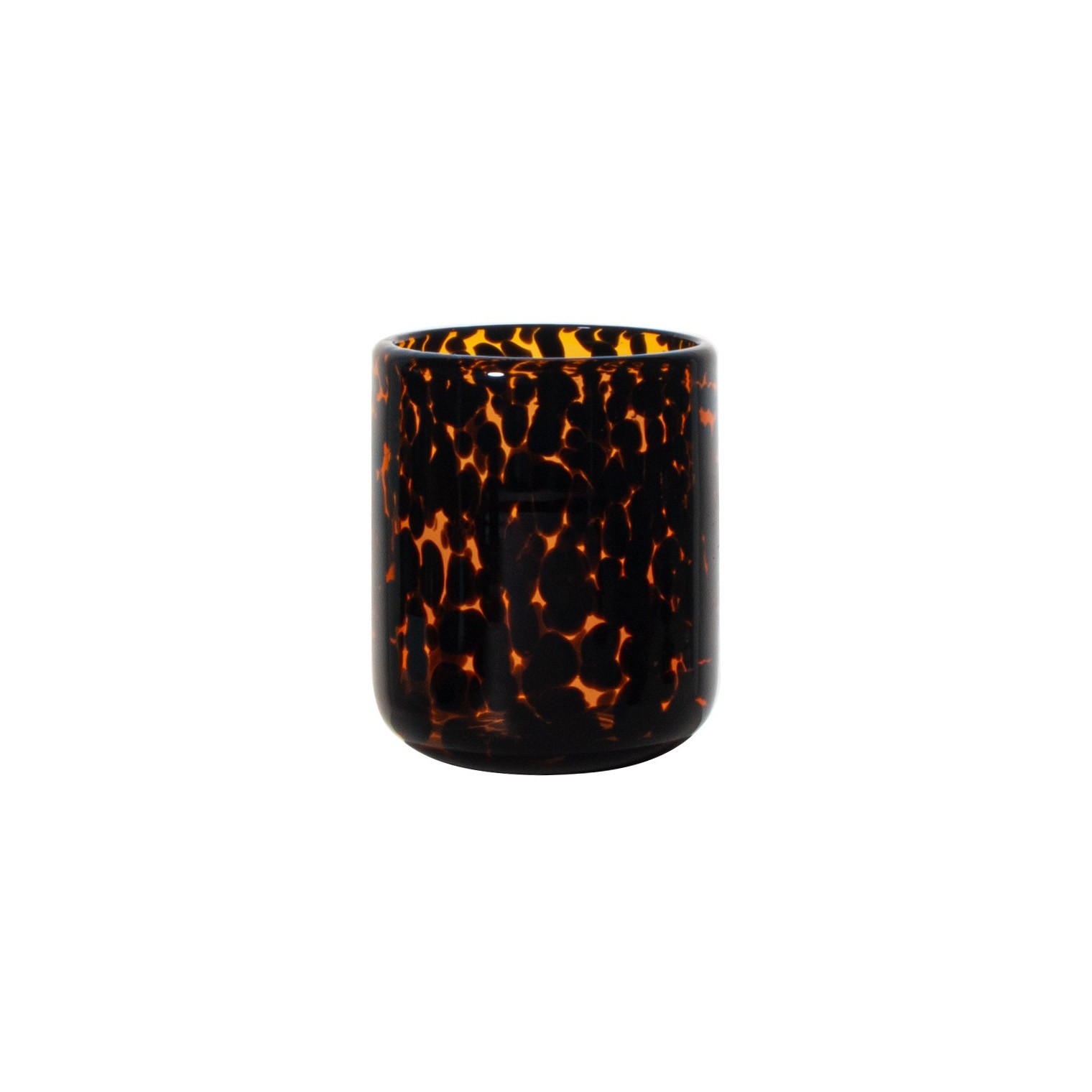 Glass Dof Black Dot 8.3x7.8cmAmber(6/24)