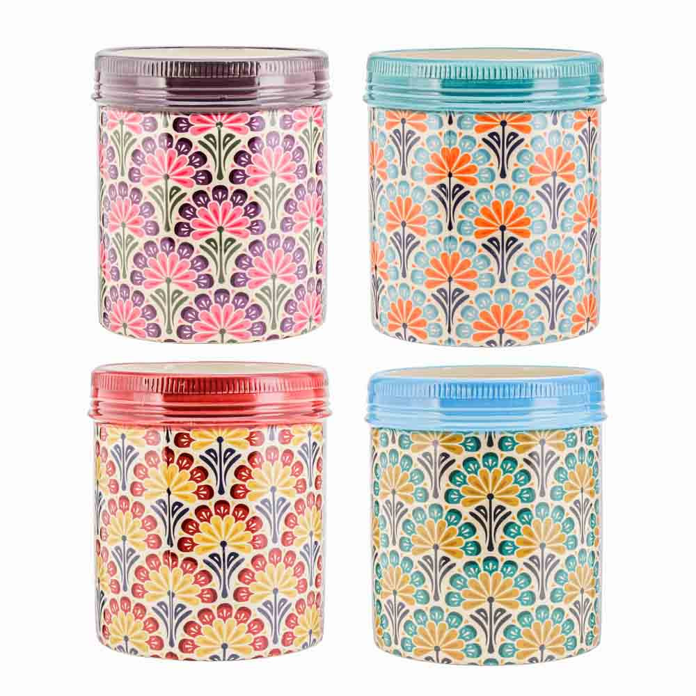 Pot Round w/FlowerPatternD14x15.5(1/18)