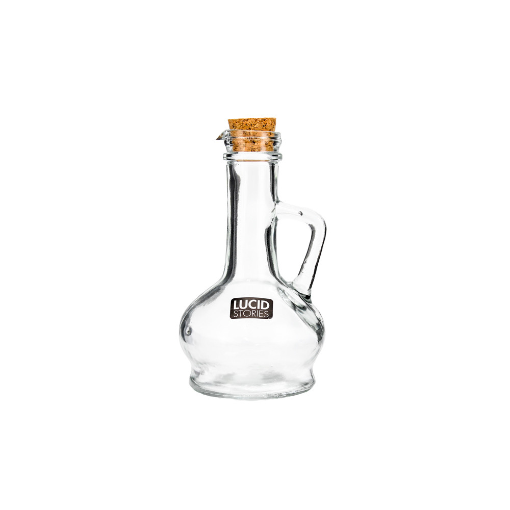 Glass Bottle w/Handle CorkLid200ml(6/24)