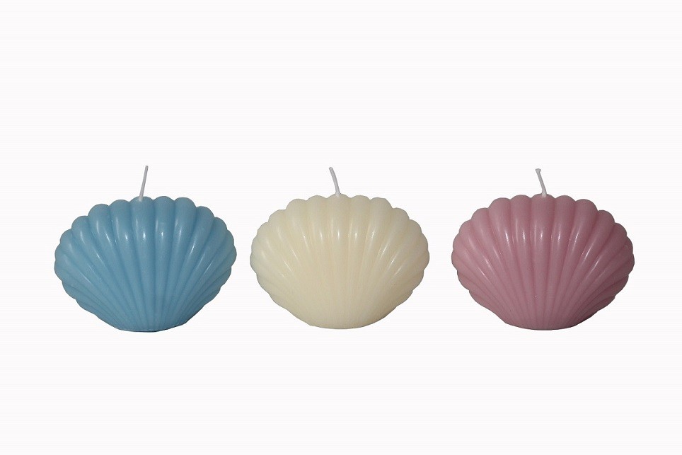 CandleShellSct9x4.8x6.7cm-3ColAss(24/48)