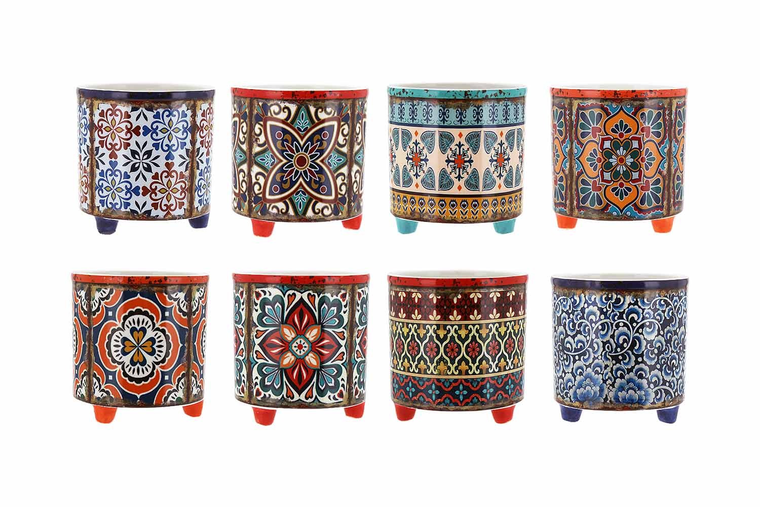 Pot Rd w/Feet 11x11x11.2cm-8 Mixed(8/24)