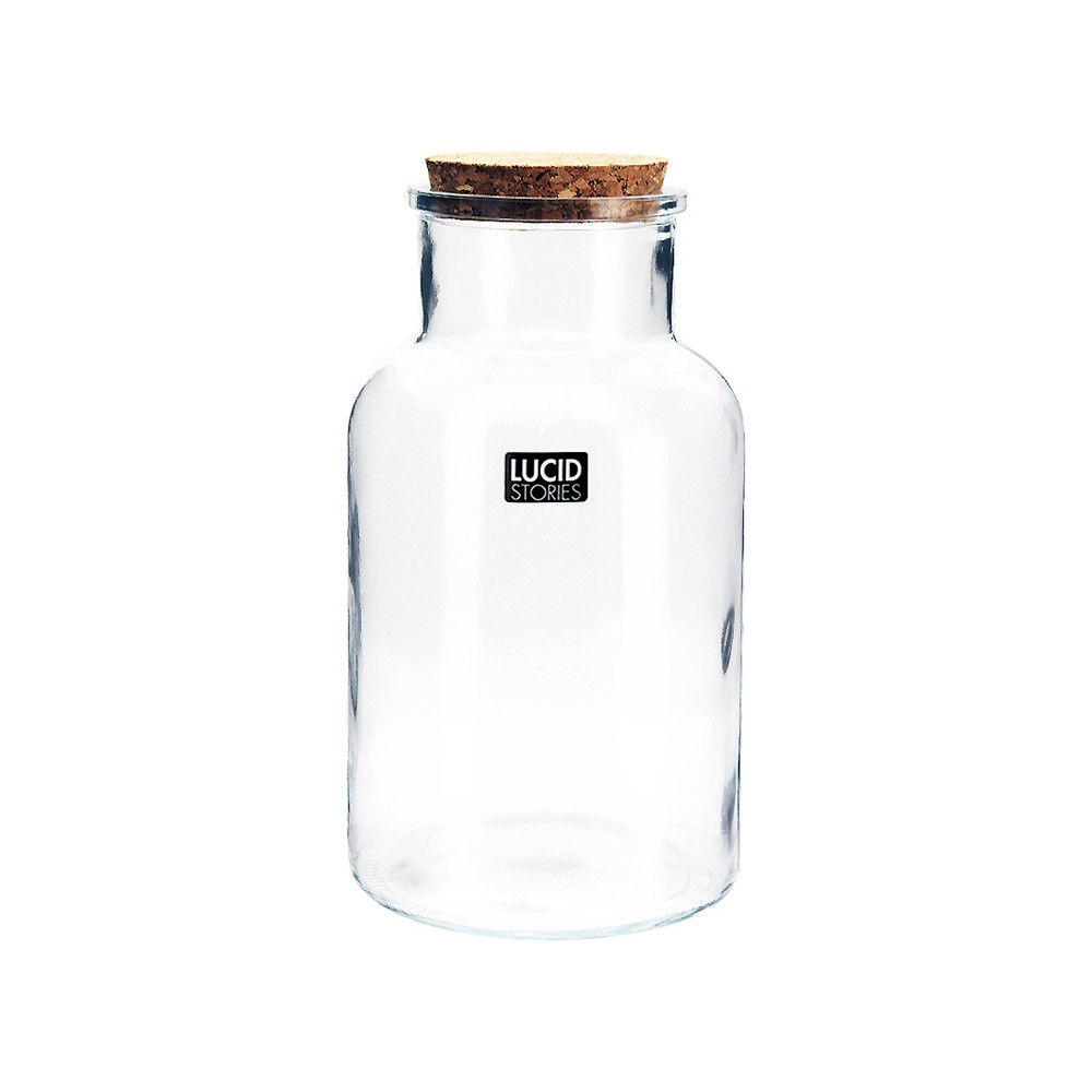 Glass Jar w/Cork Lid14.4x26cmH(1/6)