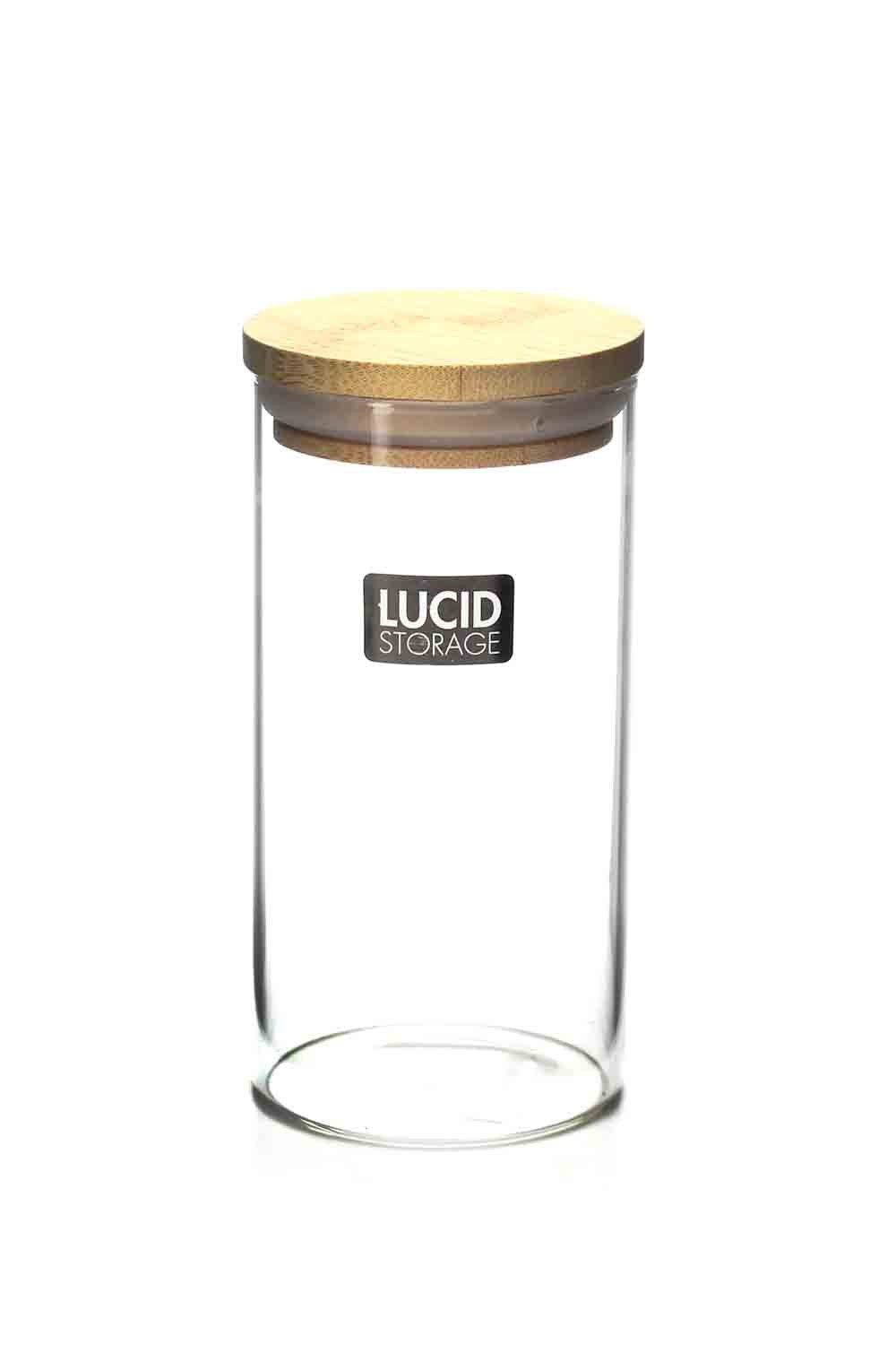 Glass Jar Bamboo Lid 6.5x13.5cm (48/48)