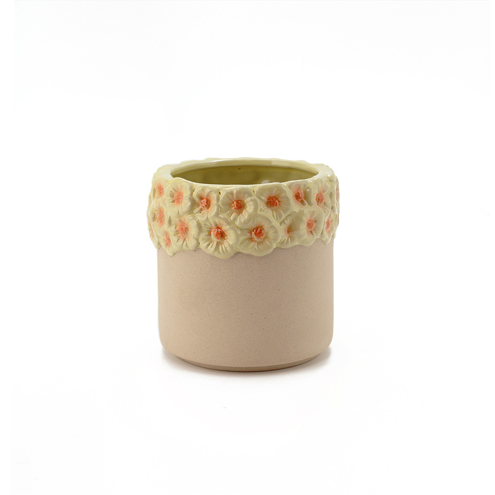 Pot w/YellowFlowerDecoD11.5x11.5cm(4/16)