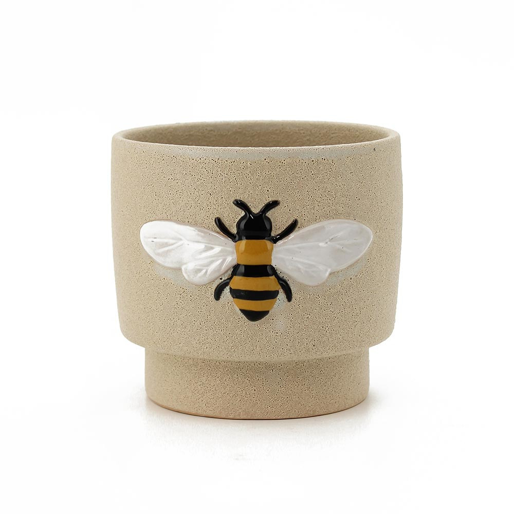 Pot Bee Motif 14.3X13.3X12cm-Beige(1/12)