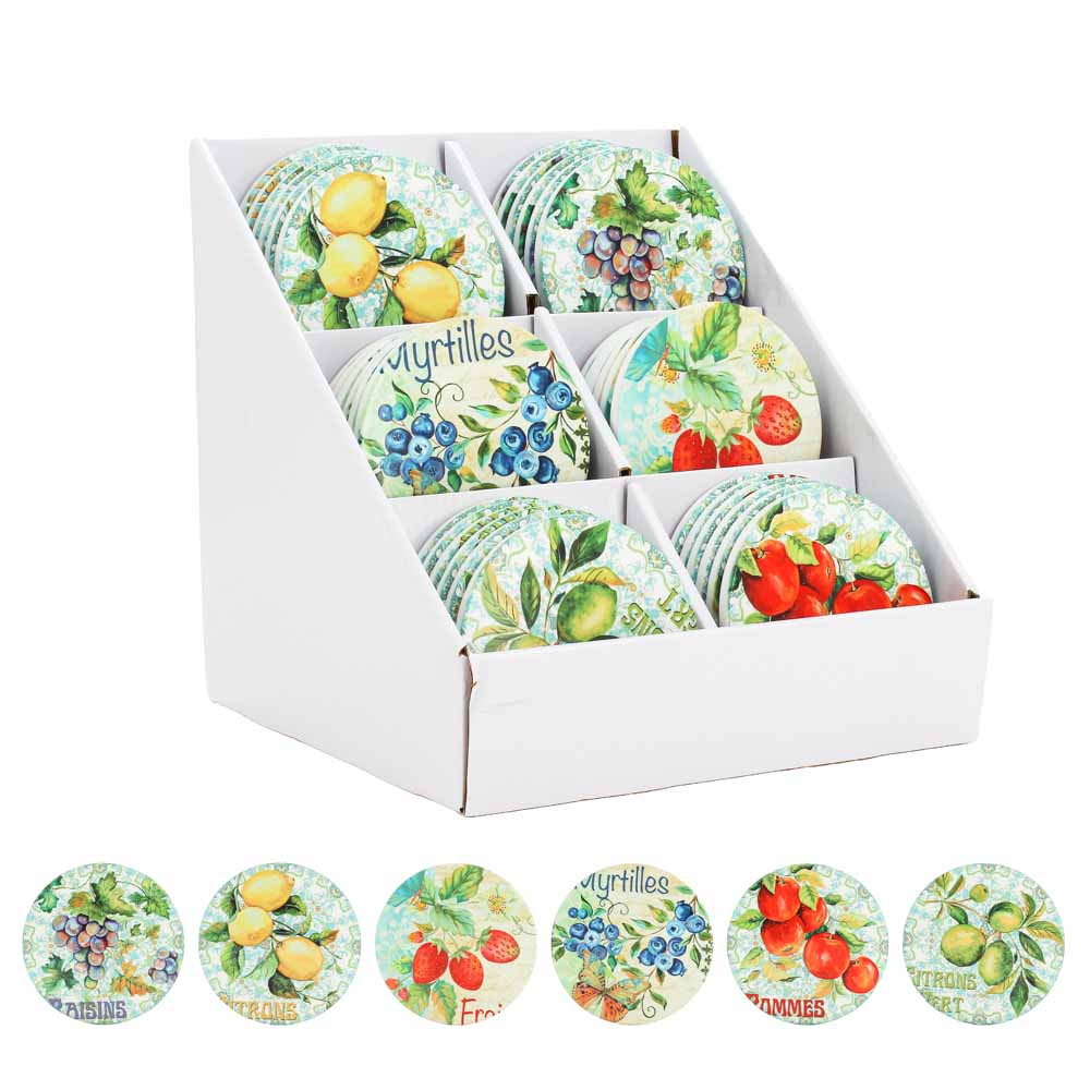 Coaster10.3x10.3RoundMixed-Fruits(36/36)