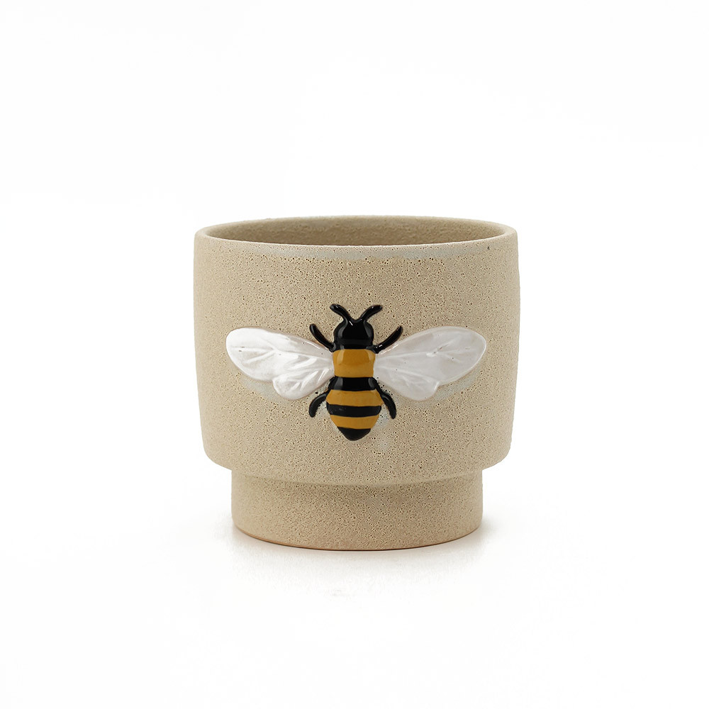 Pot Bee Motif 9.7x9.1x6.9cm-Beige(12/48)