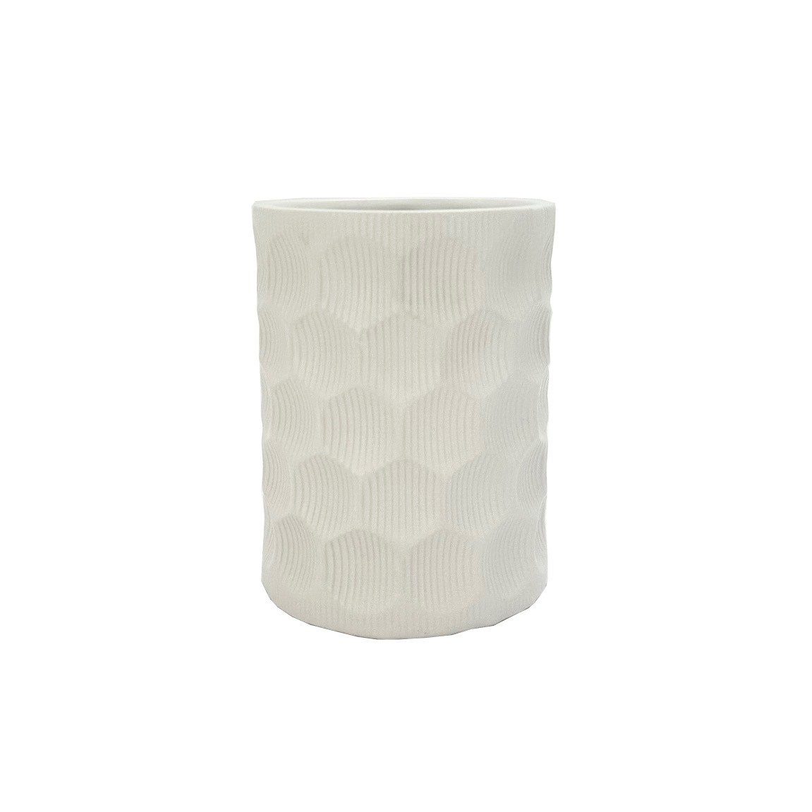 Vase Indented11.5x11.5x15.2Blk&Wht(2/18)