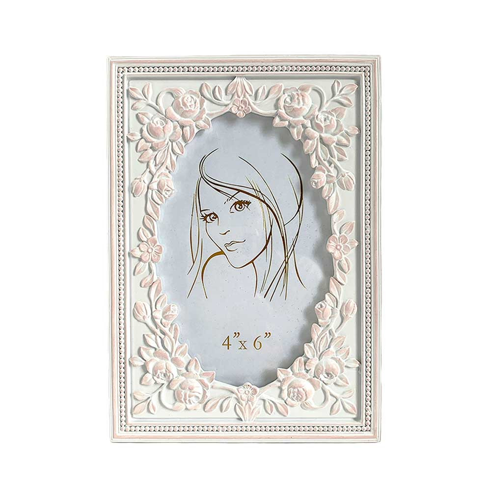 Photo Frame Sq 4x6InchPink & White(1/18)