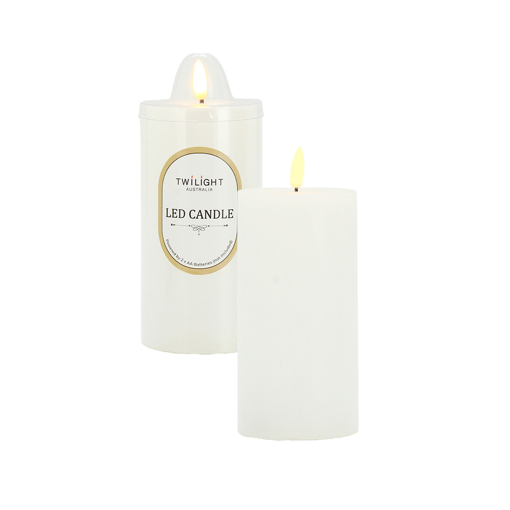 Candle LED 7.6x15cm - White (12/24)