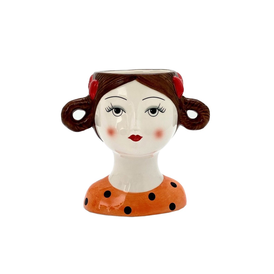 Pot Girl w/Braids 16.3x10.5x15.5cm(1/12)