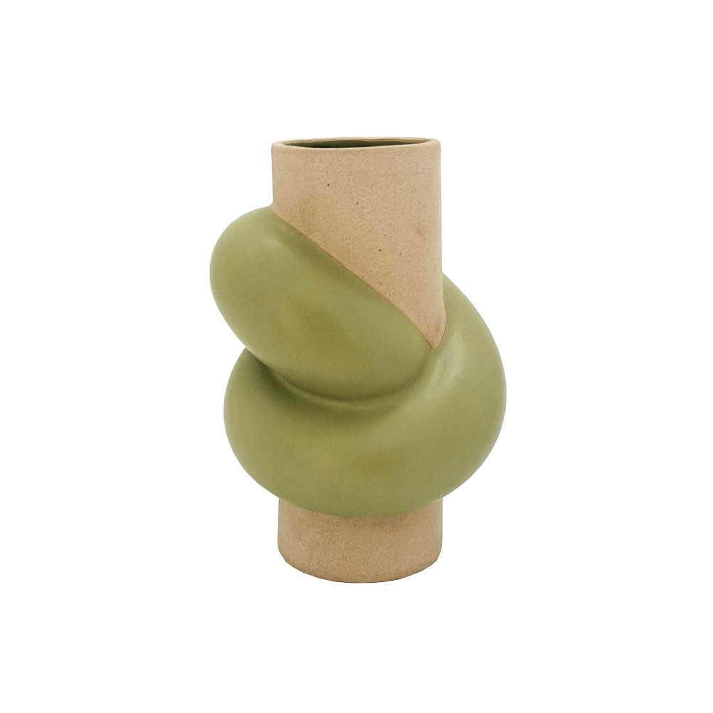 Vase Knob Tube 13.1x12.9x18.3cm-Grn(1/6)