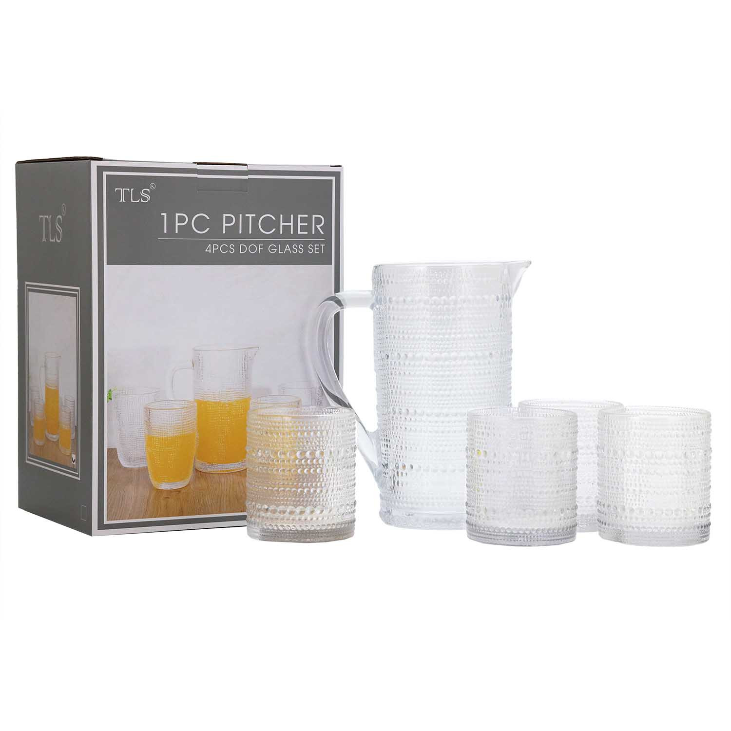 Glass Set 1xPitcher&4xDofGlassClear(1/4)