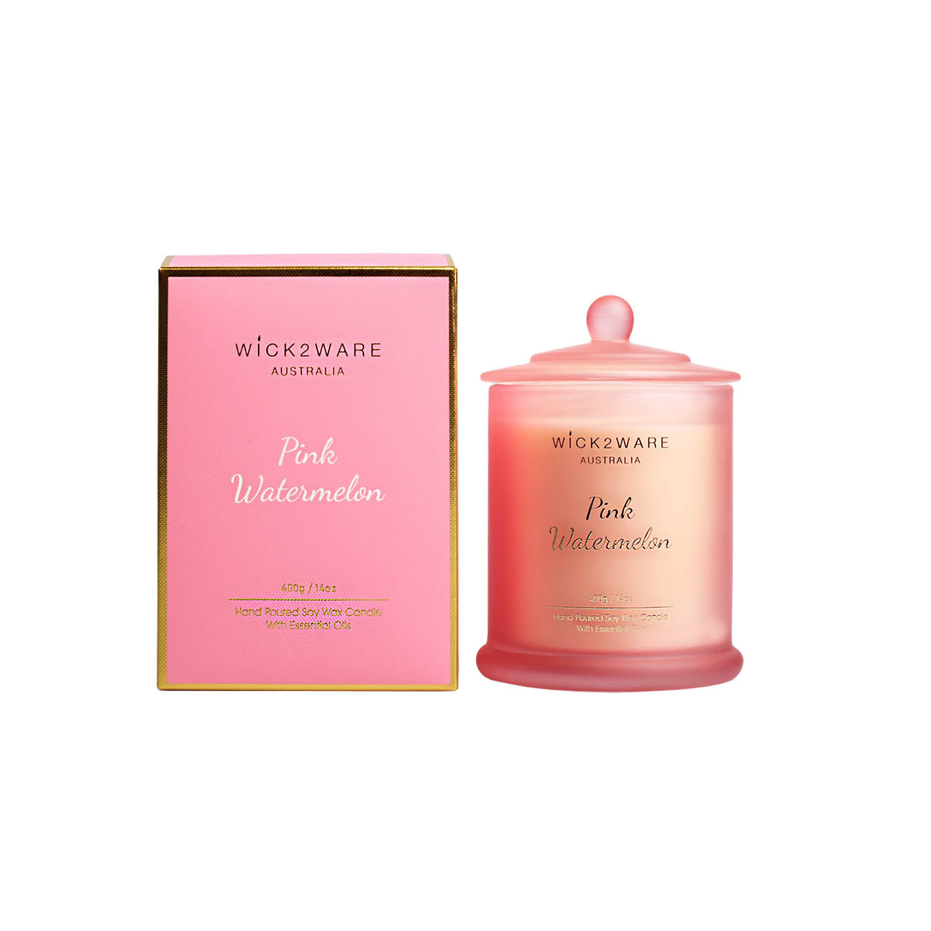 Candle Jarw/Box400gPinkWatermelonRd(1/6)