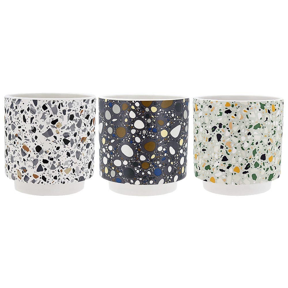 Pot w/Terrazzo Deco 14x14x14.3cm (1/12)