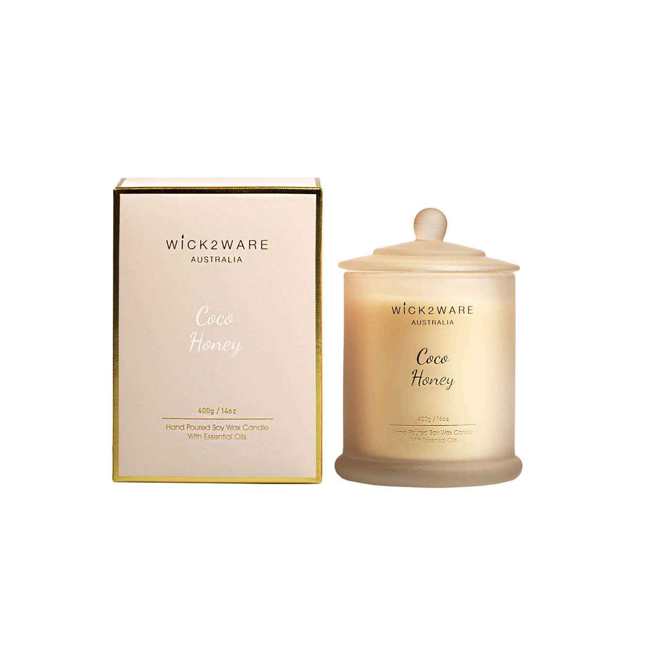 Candle Jar w/Box400g Coco HoneyGrey(1/6)