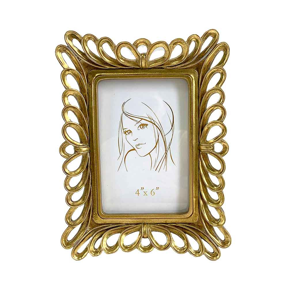 Photo Frame Square  4x6Inch Gold (1/18)
