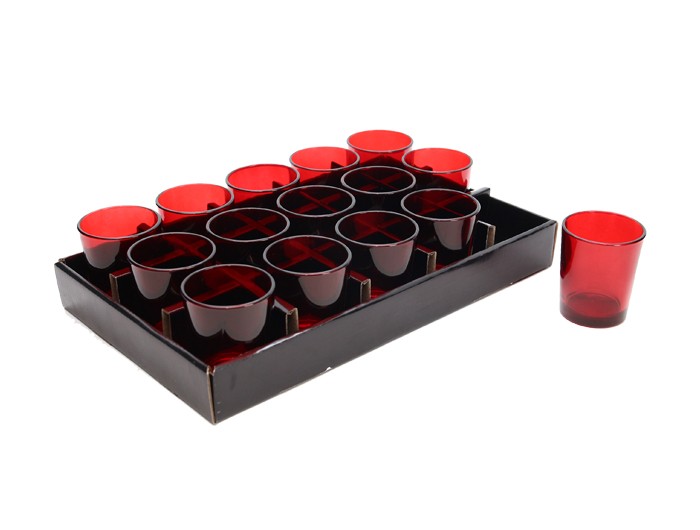 Glass Hldr Votive 5.5x6.7cmH-Red (30/90)