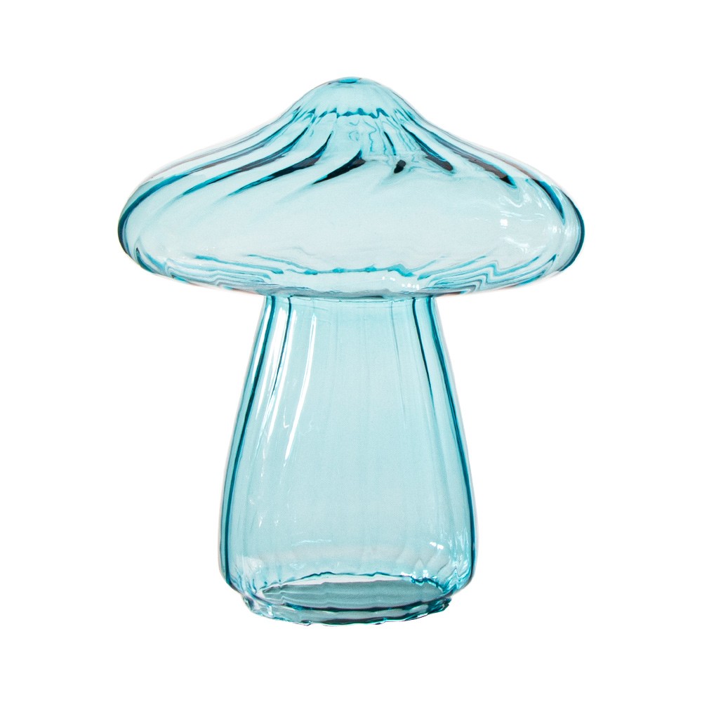 Glass Borax Mushroom20.5x18.5cmBlue(1/6)