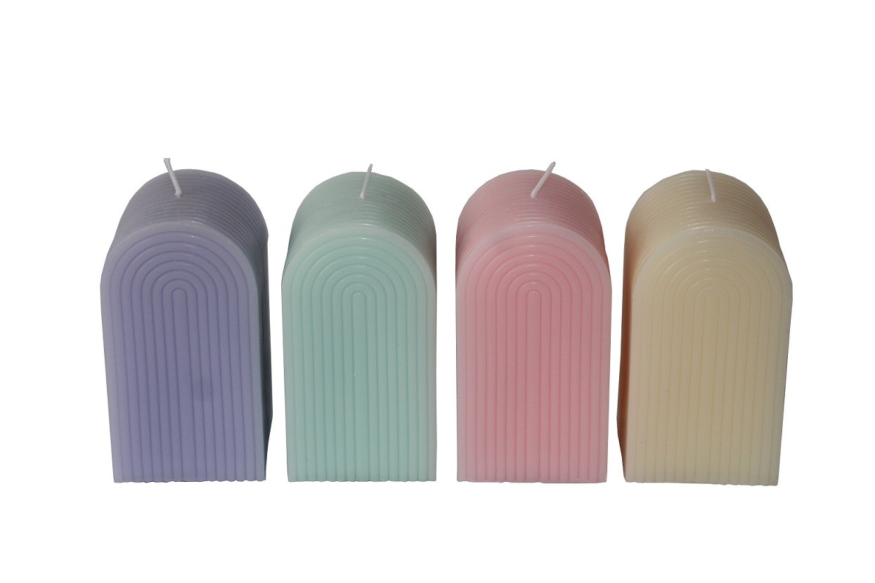 CandleArchShapeSct7x7x13cm4ColAss(12/24)