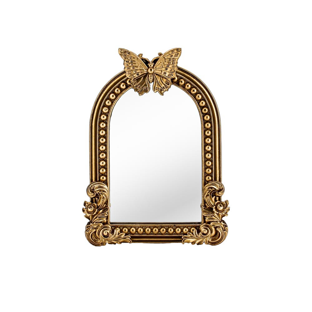 Mirror w//Butterfly 4x6 Inch-Gold(6/24)