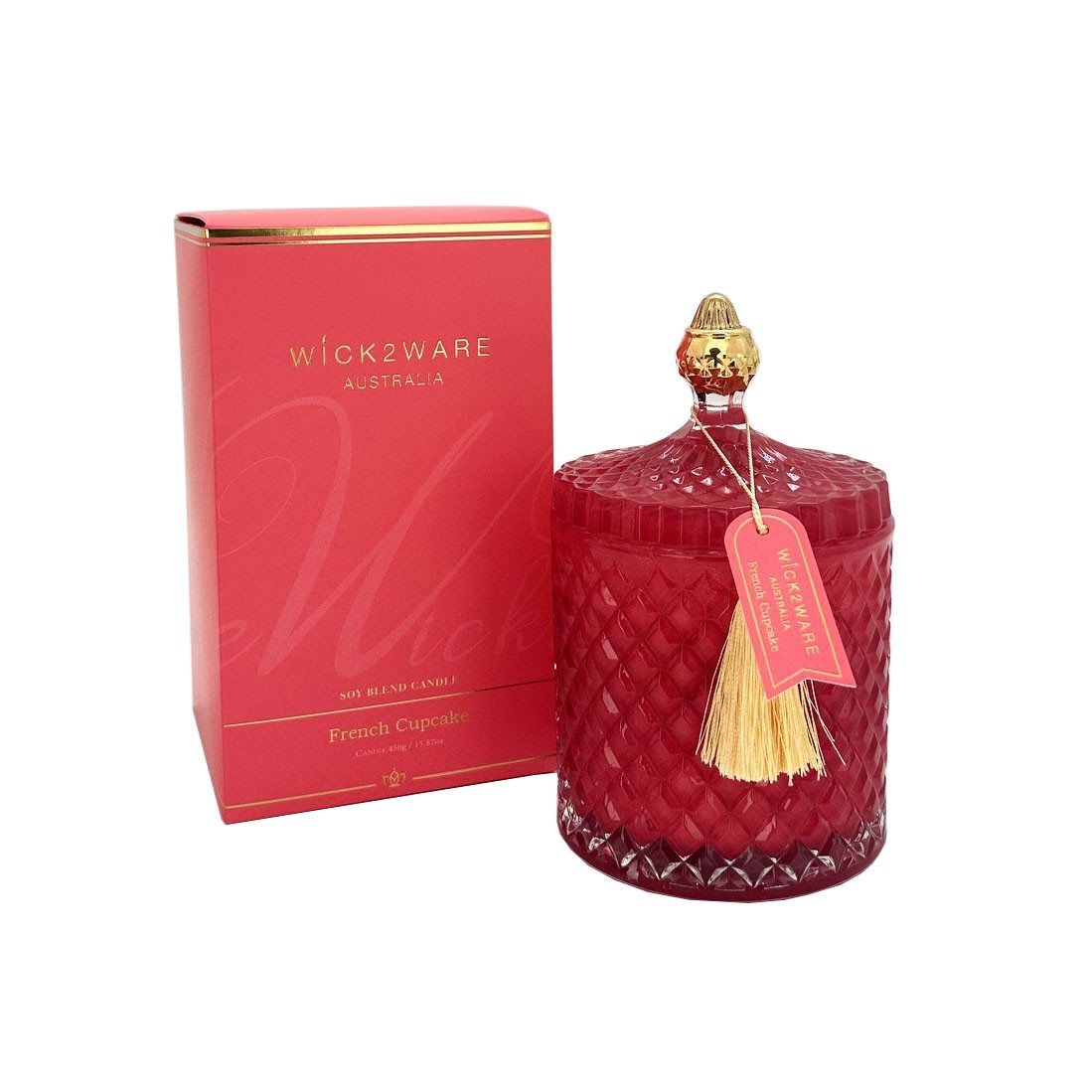 CandleSOYJarDiamd450gFrenchCupCkRed(6/6)