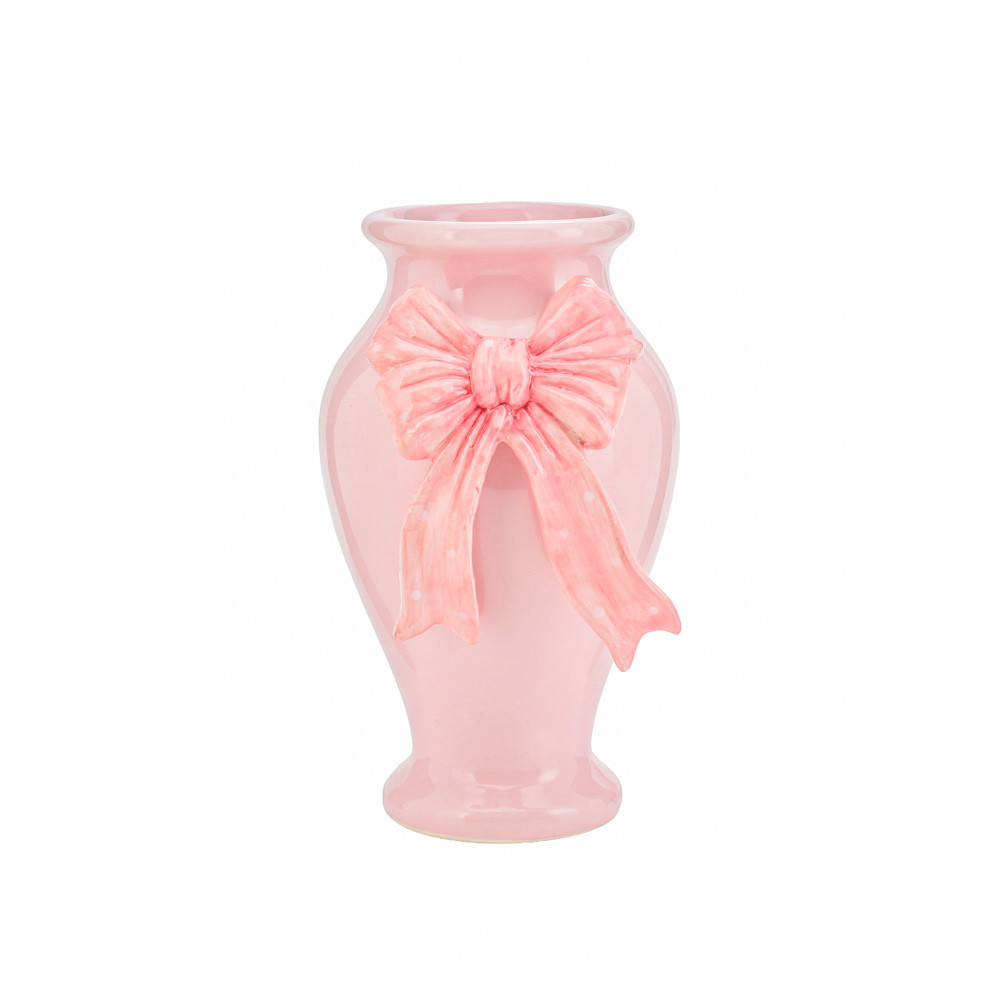 Vase w/Pink Bow D12.8X11.8X19.8(1/16)