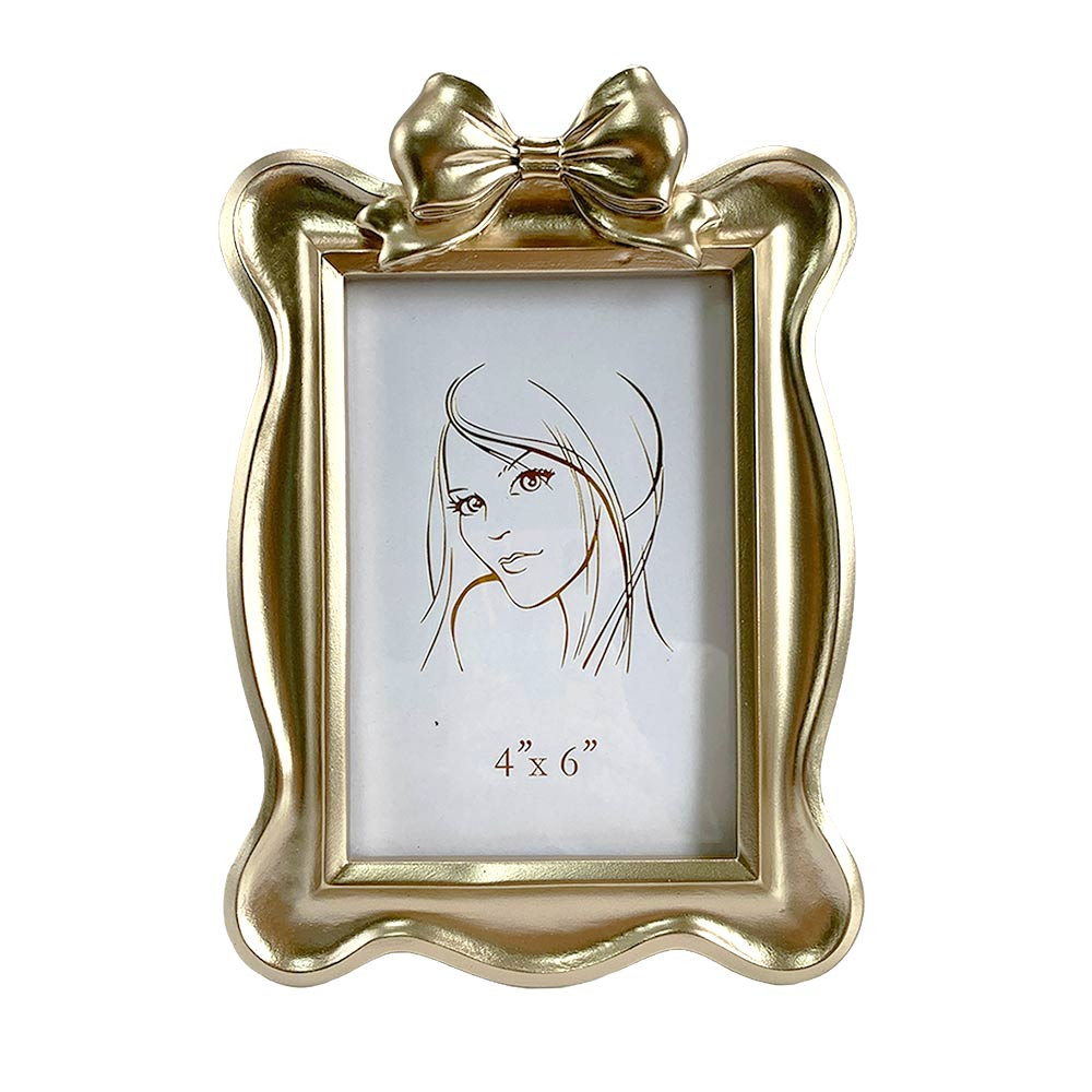 PhotoFrame W/Ribbon 4x6 Inch Gold(1/18)