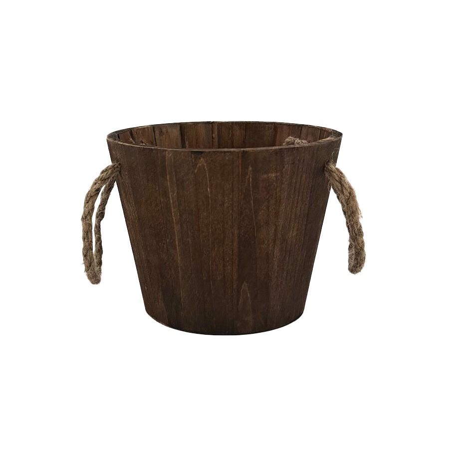 Planter Wooden 17x17x13cm-Brown (1/24)