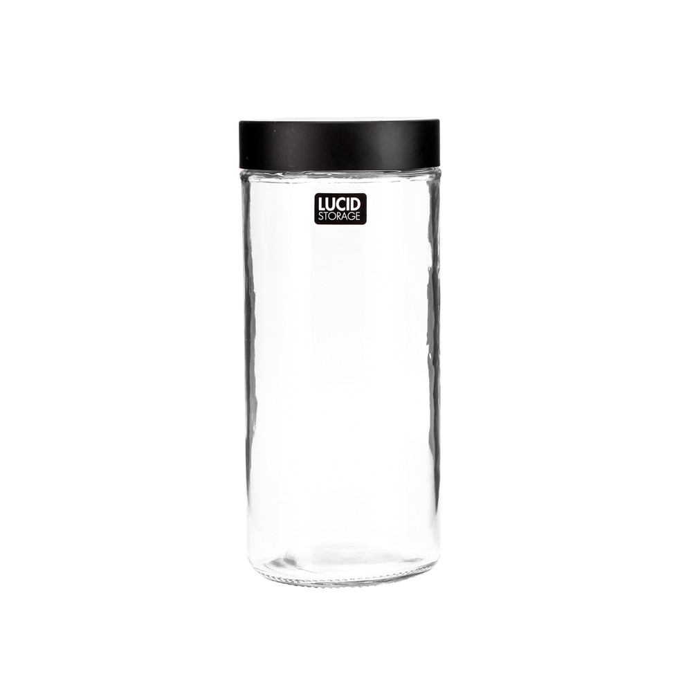 Glass Bottle w/BlkLid10x225cm1.3L(12/12)