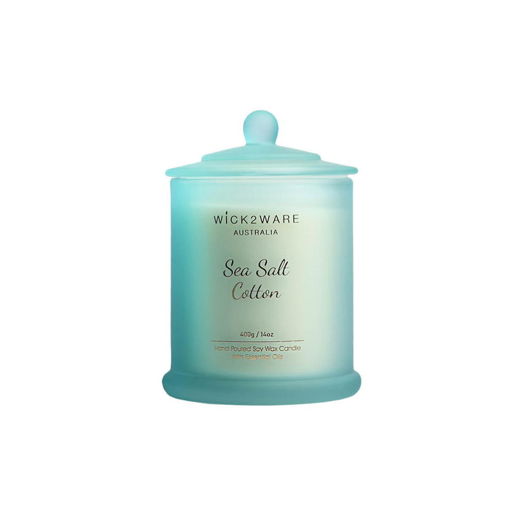 Candle Jar 400g SeaSalt&Cotton-Blue(1/6)