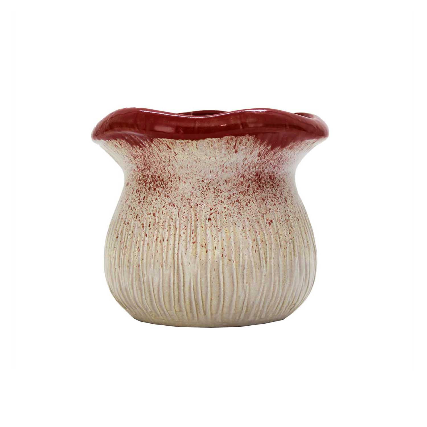 Pot Mushroom 16.2x16x14.2cm-RedRim(1/6)