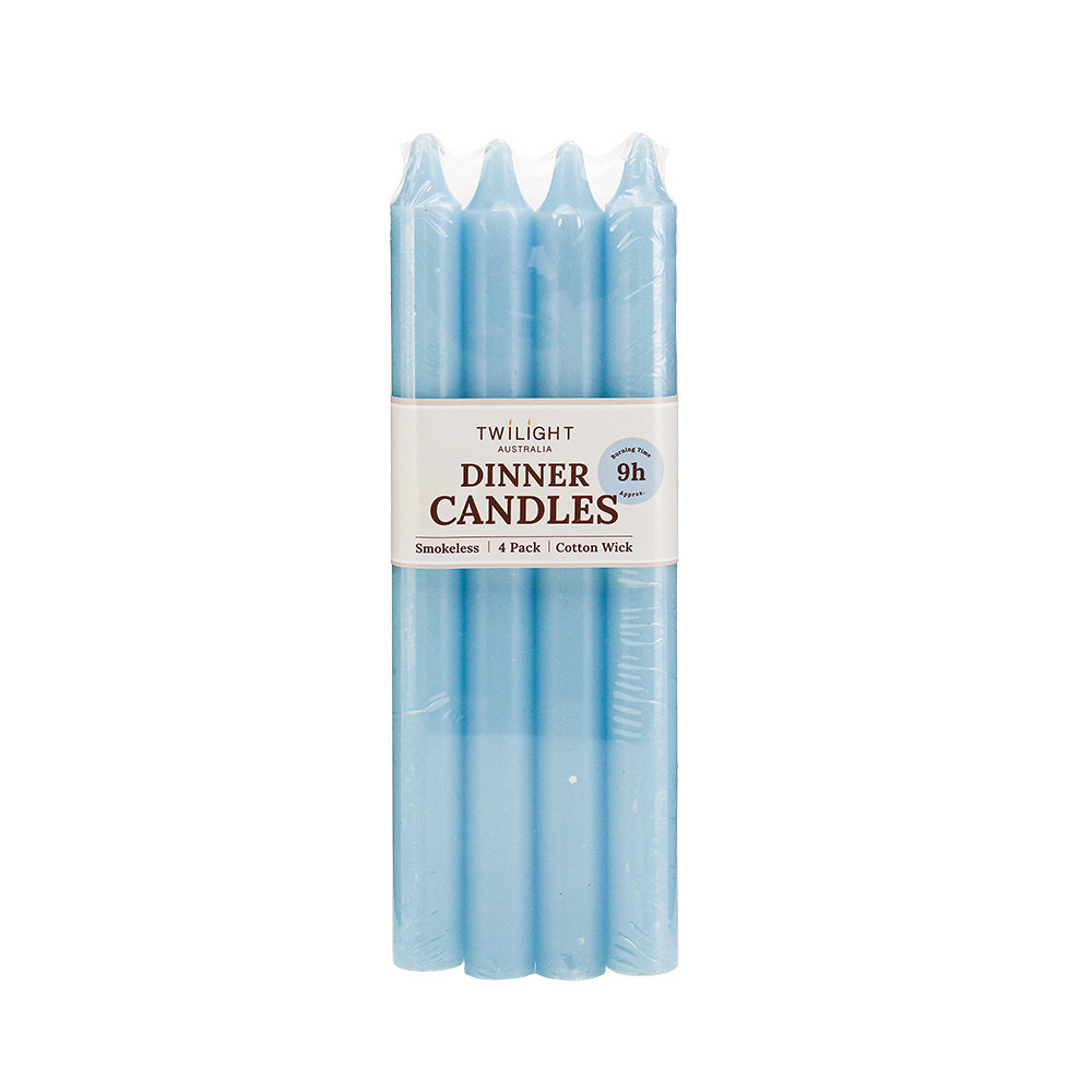 Candle Dinner 10 Inch 4/Pk LtBlue(24/48)