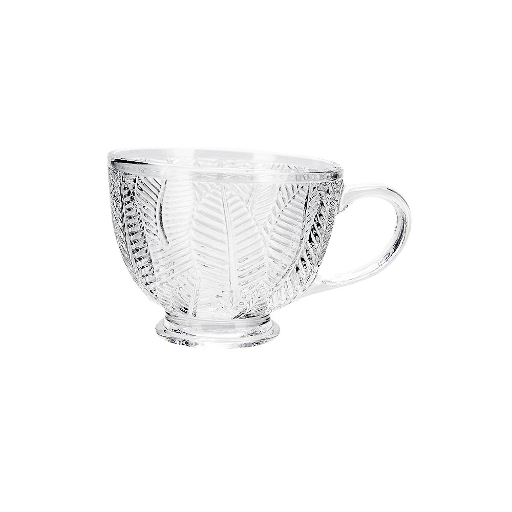 Glass Milk Cup Leaf11.5x11.5x8.5cm(1/48)