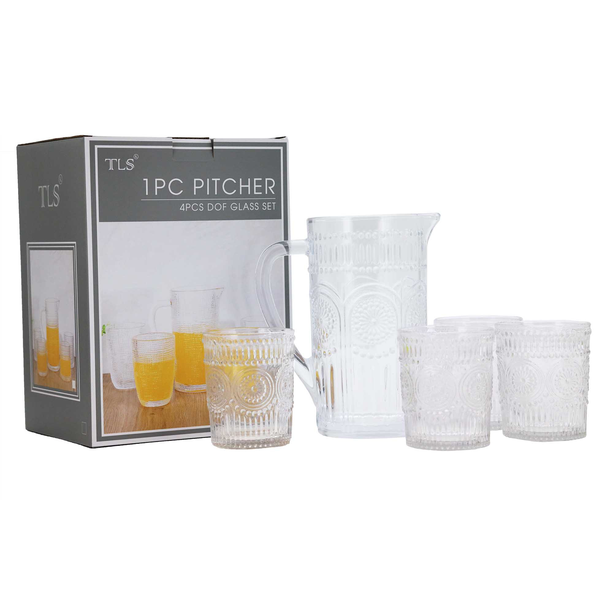 Glass Set 1xPitcher&4xDofGlassClear(1/4)