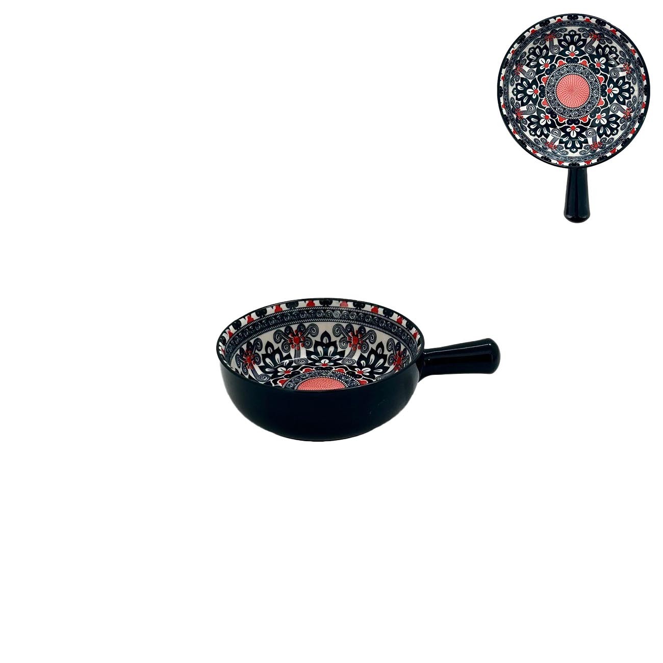 Turkish Style 8InchHandBowlDkBlRed(6/24)