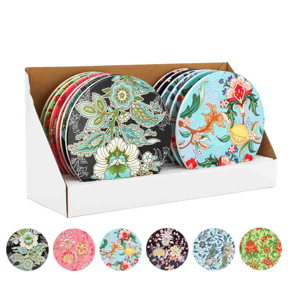 Trivet 20x20cm RoundMixed-Floral(12/12)