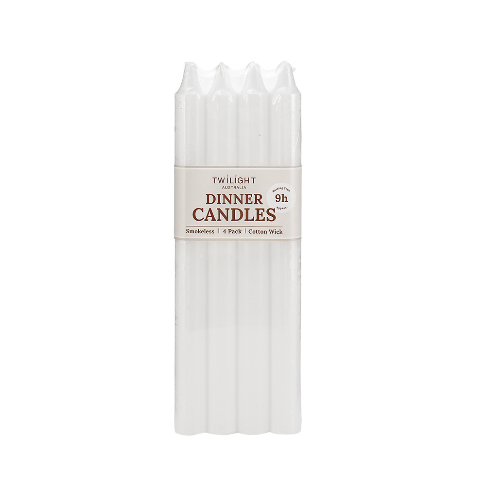 Candle Dinner 10 Inch 4/Pk White(24/48)